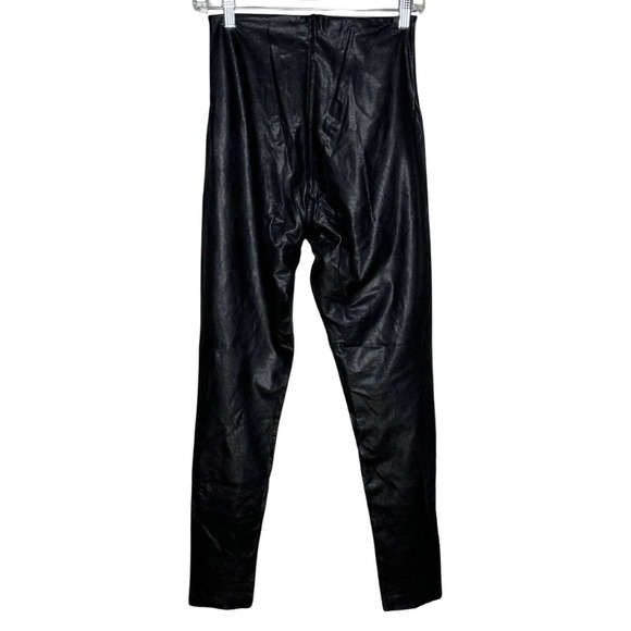 Commando Control Pants Women Large Black Skinny Faux Leather Legging Rocker Edgy - Picture 2 of 5